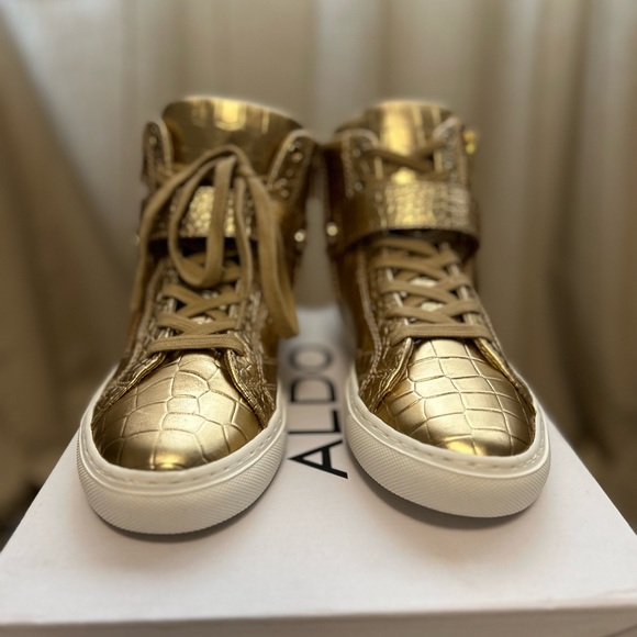 Aldo Metallic High Top Sneakers - Picture 1 of 7